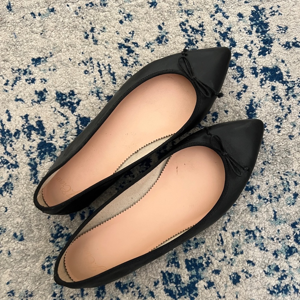 J. Crew Black Leather Flats